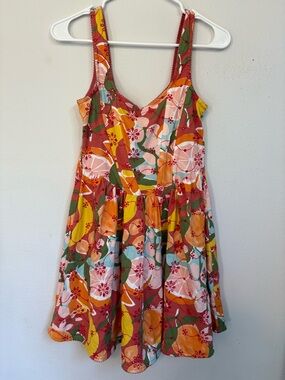 Asos Design Fitted Cotton Skater Dress with Ribbed chest Size 8 Spring Summer